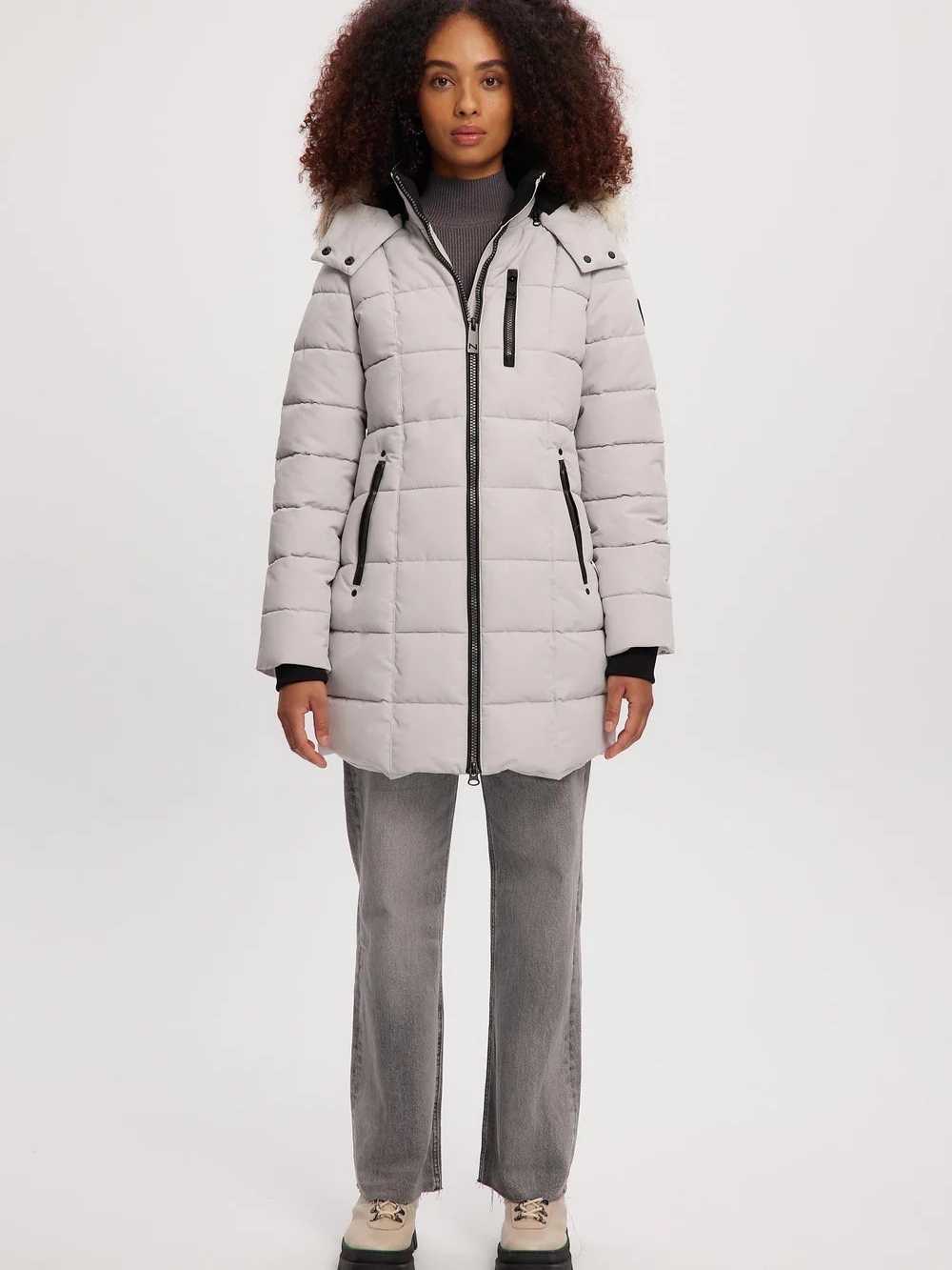 Noize Hannah Mid-Length Heavyweight Parka Size L Color Ice